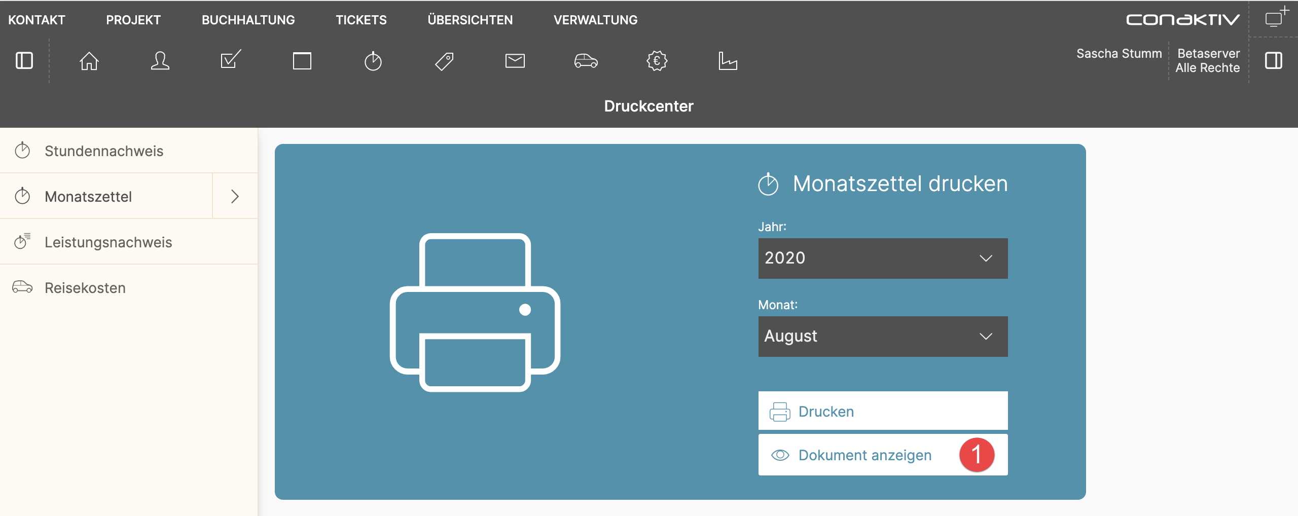 Druckcenter Monatszettel PDF bereit Desktop