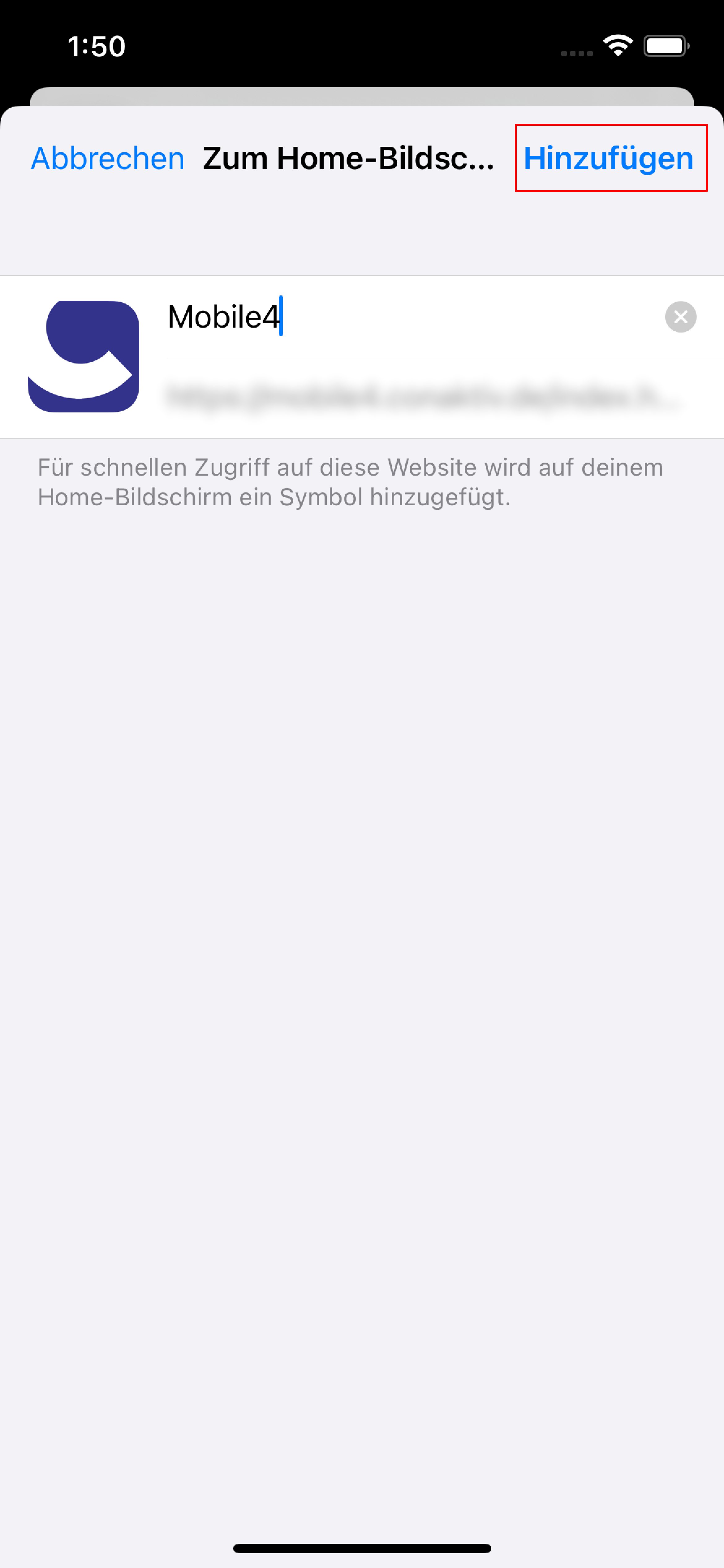 iOS Installation Schritt 2